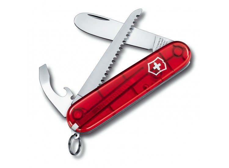 Couteau suisse 5 pi&egrave;ces My first Victorinox 2 Rouge translucide Manche 84mm