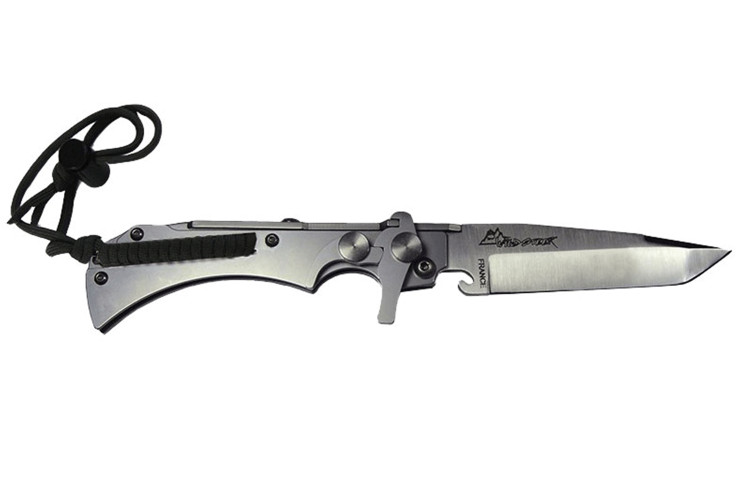 Couteau pliant de survie Wildsteer WX WX0113 lame tanto manche acier 10cm + &eacute;tui Cordura