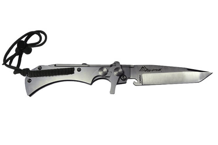 Couteau pliant de survie Wildsteer WX WX0113 lame tanto manche acier 10cm + étui Cordura