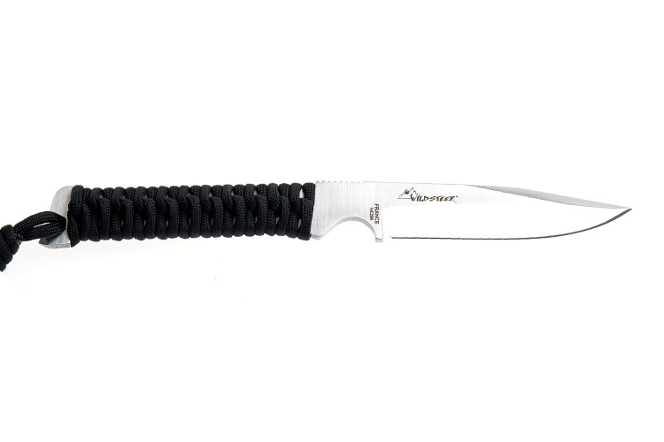 Couteau Wildsteer Wild Tech4 WT40113 lame 9cm manche paracorde noir + &eacute;tui en POM