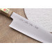 Couteau santoku japonais artisanal Kasahara Shigehiro forgé par Yoshikazu Ikeda 18cm