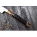 Couteau sakimaru takohiki japonais artisanal Naoki Mazaki Damascus biseauté 27cm corne claire