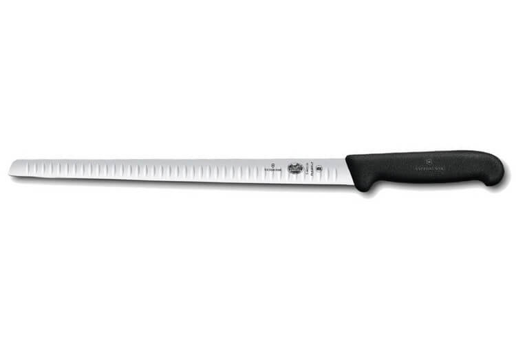 Couteau à saumon Victorinox - lame flexible alvéolée 30 cm - manche Fibrox noir
