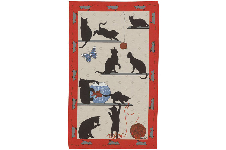 Torchon de cuisine Beauvill&eacute; Chat-Pitre fabriqu&eacute; en France 50x80cm