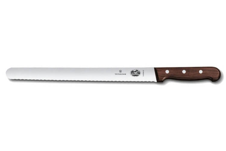 Couteau à jambon Victorinox - lame dentée 30 cm - manche érable