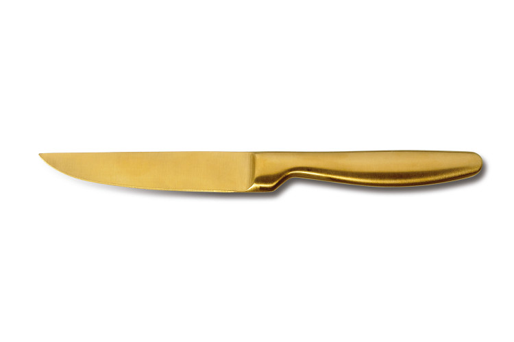 Couteau &agrave; steak Comas K6 dor&eacute; finition satin&eacute;e