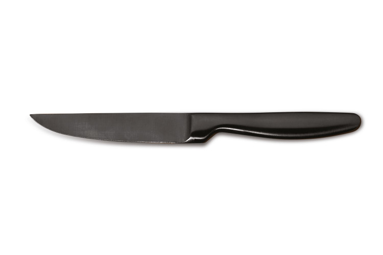 Couteau &agrave; steak Comas K6 coloris noir finition satin&eacute;e