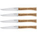 Coffret 4 couteaux de table Opinel Facette manche olivier lame 11cm inox lisse