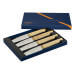 Coffret 4 couteaux de table Opinel Facette manche olivier lame 11cm inox lisse