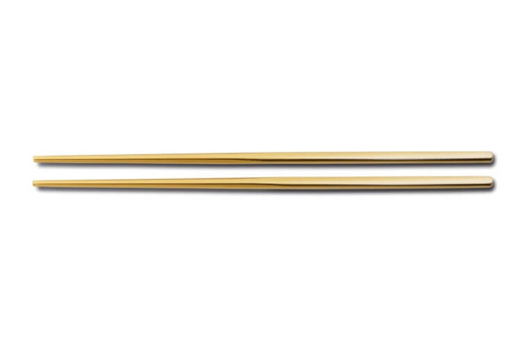 Paire de baguettes chinoises Comas en acier inox coloris 23cm doré