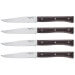 Coffret 4 couteaux de table Opinel Facette manche frêne sombre lame 11cm inox lisse