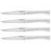 Coffret 4 couteaux de table Opinel Facette manche VittEr® blanc lame 11cm inox lisse
