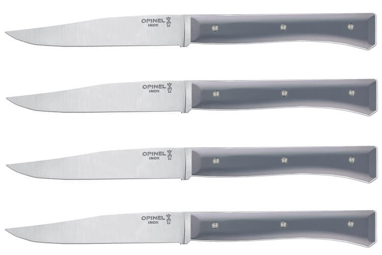 Coffret 4 couteaux de table Opinel Facette manche VittEr® ardoise lame 11cm inox microdentée
