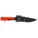 Couteau Wildsteer Wild Tech4 XL WT4XL3122 lame noire 11,5cm manche paracorde Orange Fluo + étui en POM
