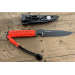 Couteau Wildsteer Wild Tech4 XL WT4XL3122 lame noire 11,5cm manche paracorde Orange Fluo + étui en POM