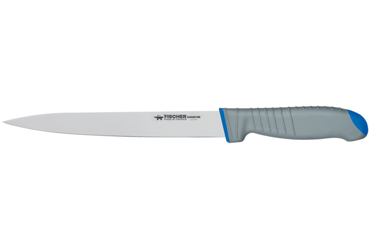 Couteau &agrave; d&eacute;nerver 20cm Fischer SANDVIK manche gris fin de s&eacute;rie