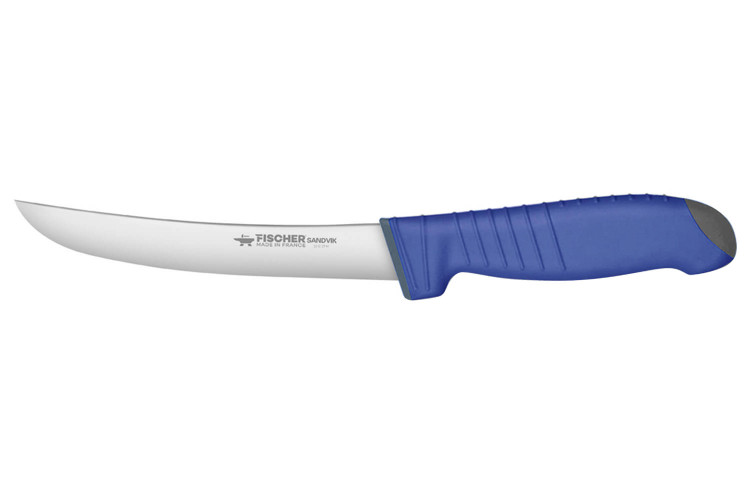 Couteau d&eacute;sosseur pointe large 15cm Fischer SANDVIK manche ultra confort 