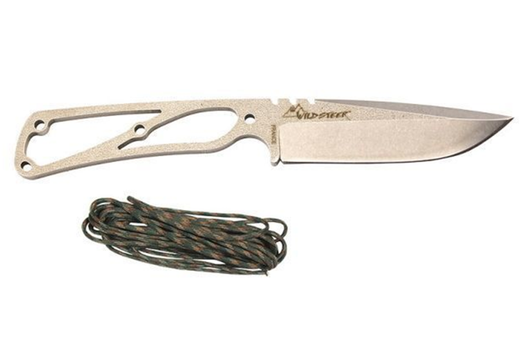 Couteau squelette Wildsteer Skelet Woodland Camo SK0116 lame 10,7cm manche paracorde + &eacute;tui en option