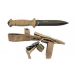 Couteau Wildsteer SAS SAS3115 lame noire double tranchant 13,7cm manche tactiprène Coyote avec brise-vitre + étui en POM/nylon