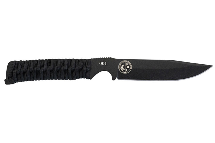 Couteau Wildsteer BRI BRI3113 lame noire 10,5cm manche paracorde noir + &eacute;tui Kydex