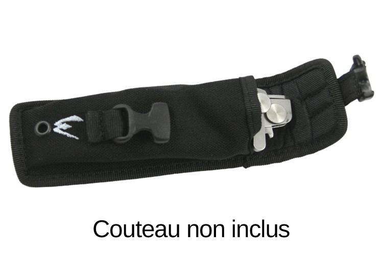 Etui Wildsteer POTAC00 pour couteau W Pocket en nylon Cordura Noire avec fixation MOLLE