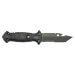 Couteau Wildsteer Spike SPI3213 lame tanto semi-dentée 9,5cm manche tactiprène noir + pommeau brise-vitre + étui nylon