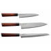 Coffret de 3 couteaux japonais Kanetsugu Heptagon Uto universel, chef et pain