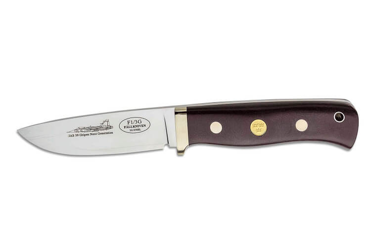 Couteau Fallkniven F1 Swedish Air Force NG F1L3GMM édition limitée lame 10cm manche micarta marron + étui cuir + coffret