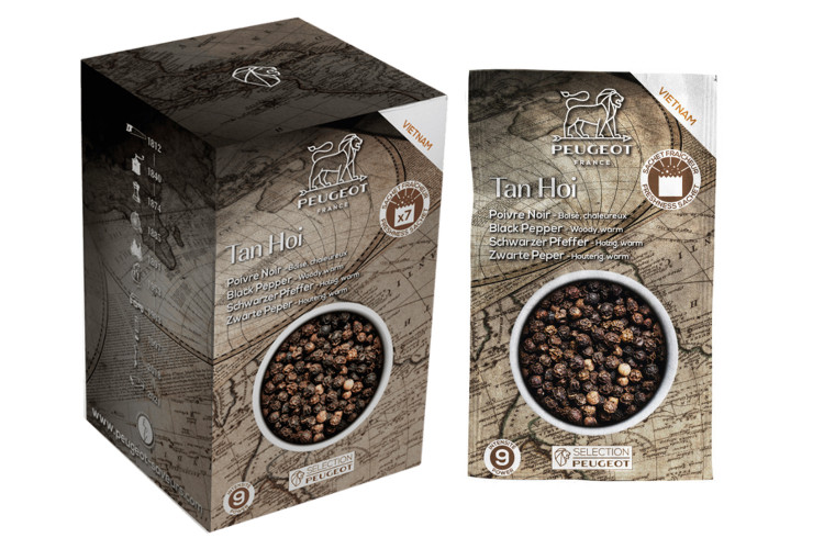 Coffret de 7 sachets fra&icirc;cheur Peugeot poivre noir Tan Hoi du Vietnam - 7x20g