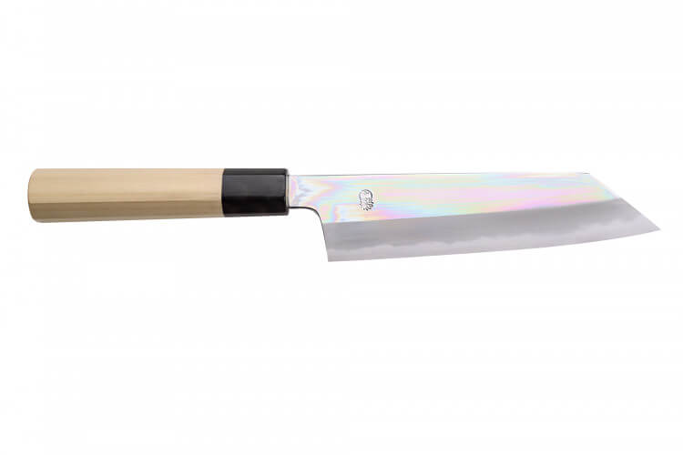 Couteau santoku kiritsuke japonais artisanal Sakai Kikumori Choyo 18cm