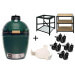Pack Big Green Egg Medium barbecue + convEGGtor + table modulaire + meuble d'extension + 8 roulettes