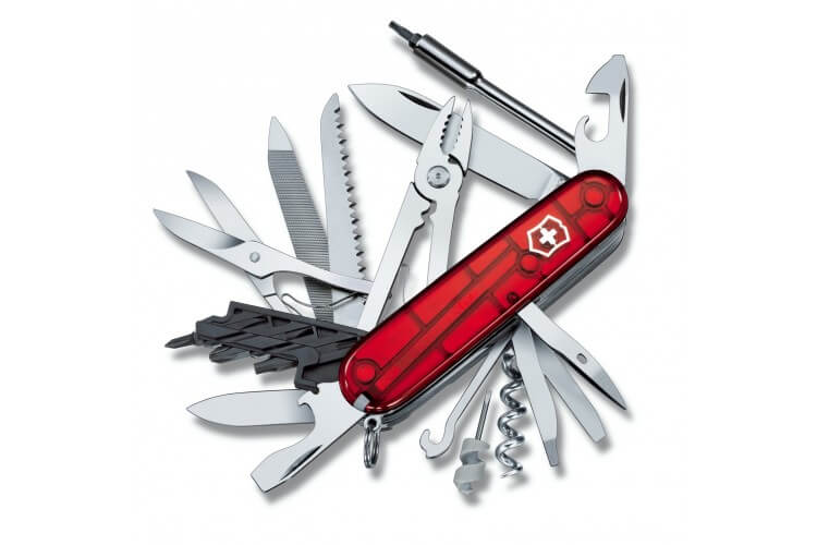 Couteau suisse Victorinox 23 pieces CYBER TOOL 41 manche 91mm rouge translucide