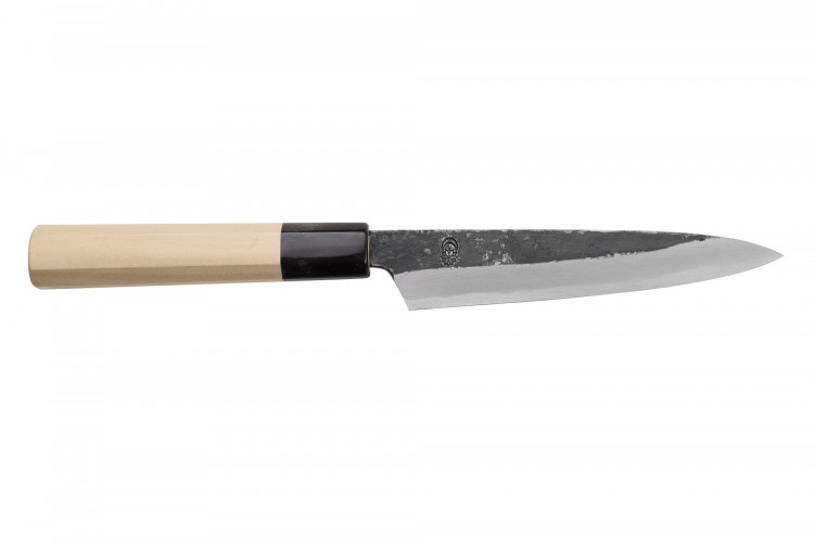 Couteau universel japonais artisanal Sakai Kikumori Kikuzuki Kuro 15cm