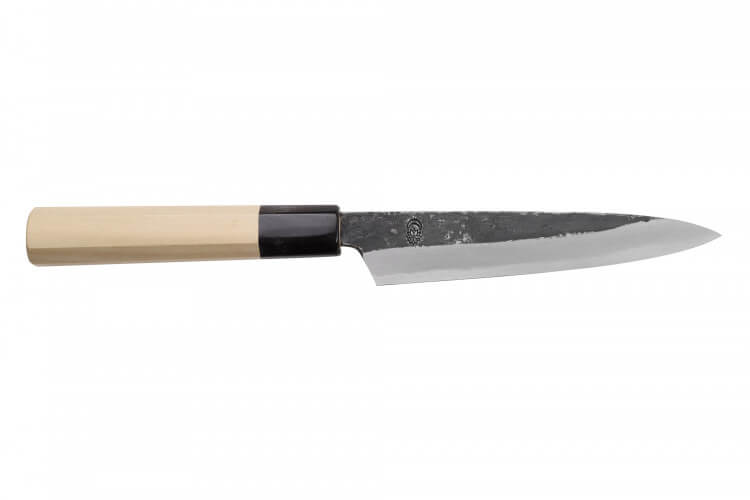 Couteau universel japonais artisanal Sakai Kikumori Kikuzuki Kuro 15cm