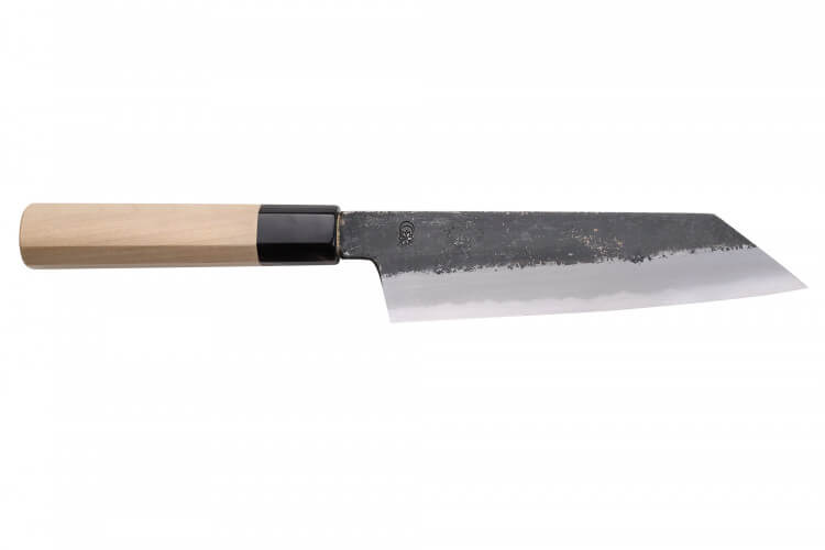 Couteau santoku kiritsuke 18cm japonais artisanal Sakai Kikumori Kikuzuki Kuro