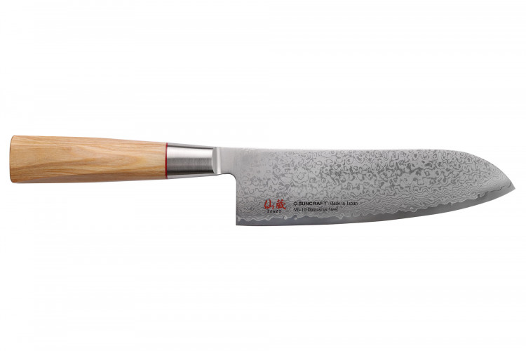 Couteau santoku japonais 16,7cm Suncraft Senzo Twisted Damas VG10