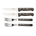 Coffret de 2 couteaux à steak lame semi-dentée + 2 fourchettes Tramontina Gaucho