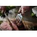 Fourchette à viande Steak Champ Bull Fork en zinc chromé 16,5cm