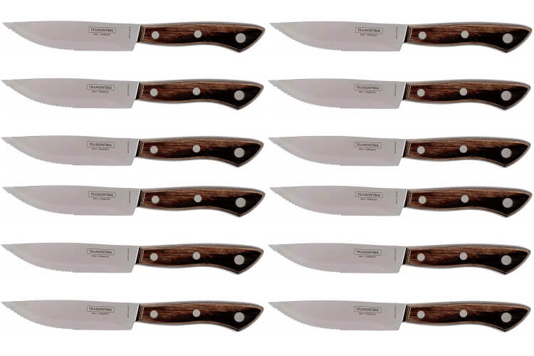 Set de 12 couteaux à steak Tramontina Jumbo lame semi-dentelée