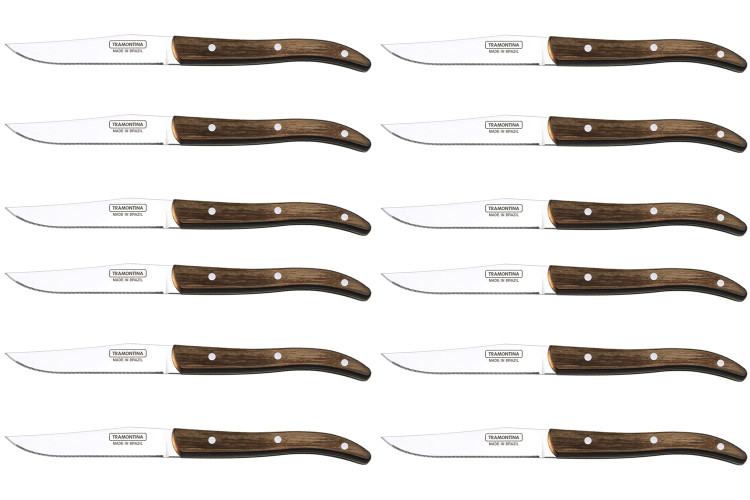 Set de 12 couteaux &agrave; steak Tramontina French lame micro dentel&eacute;e