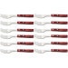 Set de 12 fourchette à steak Tramontina Jumbo 21,5cm manche rouge