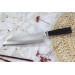 Couteau santoku japonais Shizu Hamono Bessaku Miyako martelé damas 33 couches 18cm