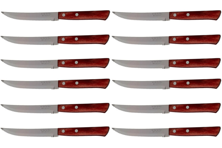 Set de 12 couteaux &agrave; steak Tramontina lame crant&eacute;e