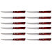 Set de 12 couteaux à steak Tramontina lame crantée pointe arrondie manche rouge