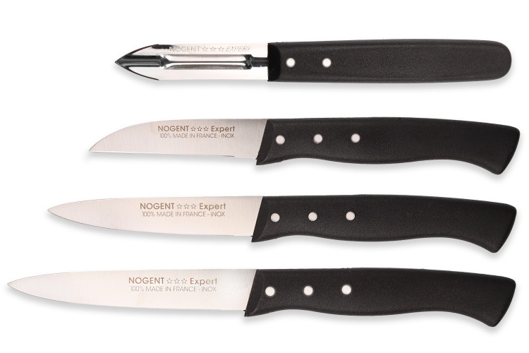 Coffret de cuisine Nogent Les Basiques Expert 4 pi&egrave;ces manche noir