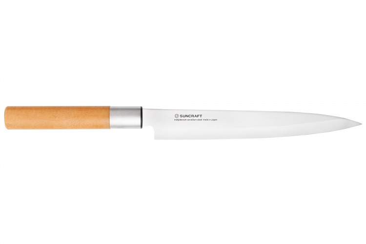 Couteau sashimi japonais 21cm Suncraft Senzo manche en magnolia