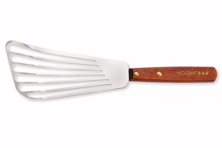 Pelle de cuisine NOGENT PELTEX grand mod&egrave;le ajour&eacute; manche bois inox