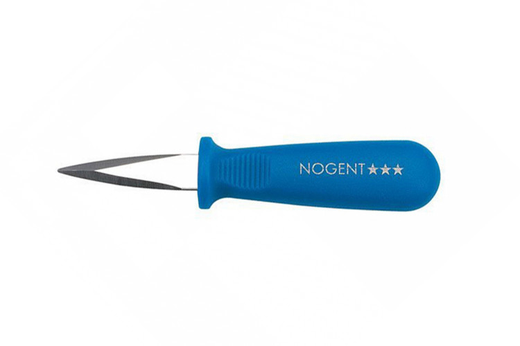 Couteau &agrave; hu&icirc;tres Nogent en inox manche en polypropyl&egrave;ne bleu