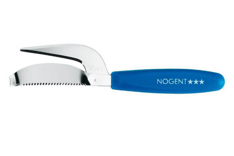 Ecailleur 3 en 1 Nogent en inox manche bleu