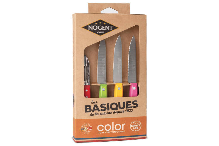 Coffret de cuisine Nogent Les basiques Color 4 pièces manches colorés